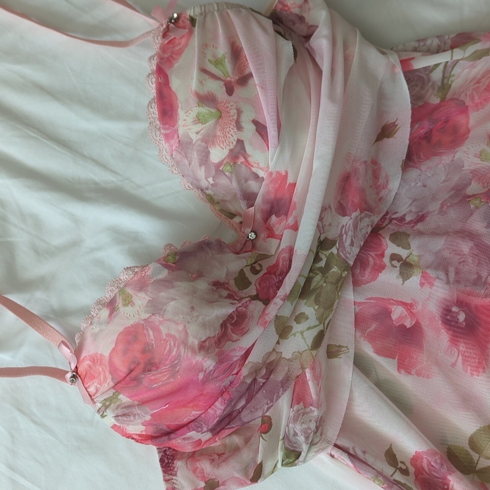 2 piece lingerie set robe and chemise
